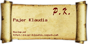 Pajer Klaudia névjegykártya
